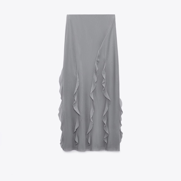 ZARA RUFFLED TULLE TOP AND RUFFLED TULLE SKIRT SET - Picture 1 of 7